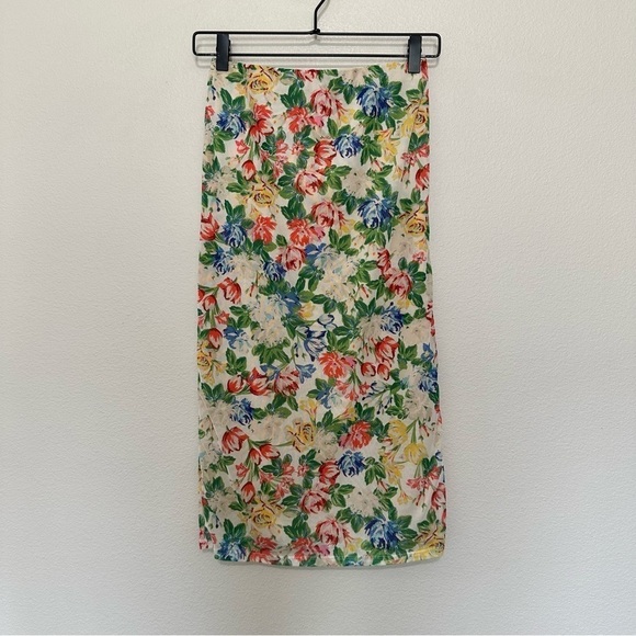 AFRM lynch printed mesh bodycon pencil midi length skirt size XS extra small - Picture 1 of 3